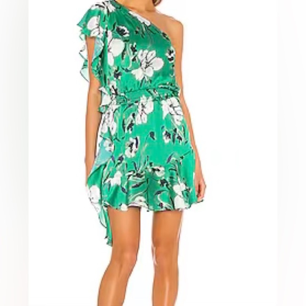 Krisa One Shoulder Ruffle Mini Dress XS